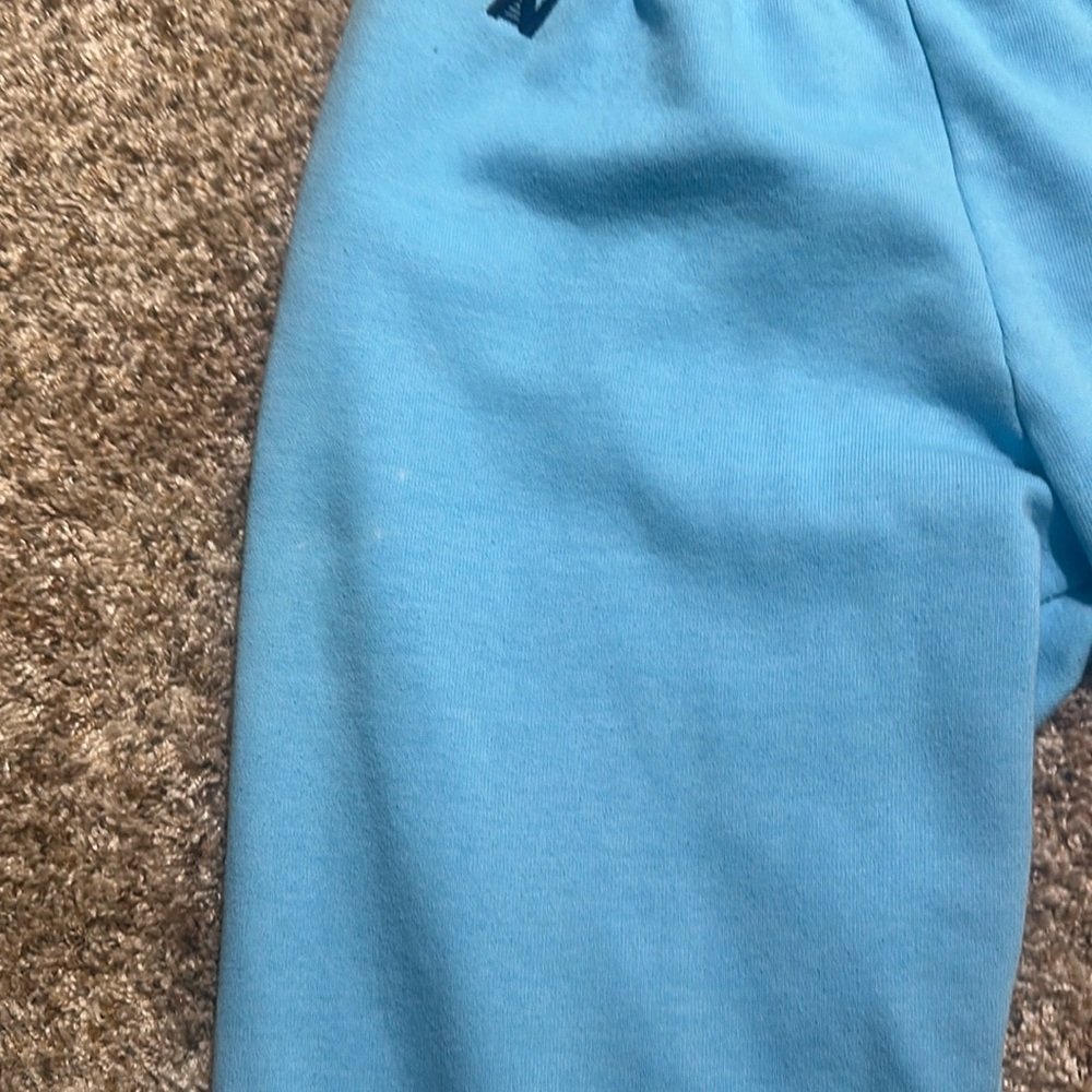 Aviator Nation Medium Light Blue Track Joggers with Yellow Smiley Faces - Picture 5 of 9